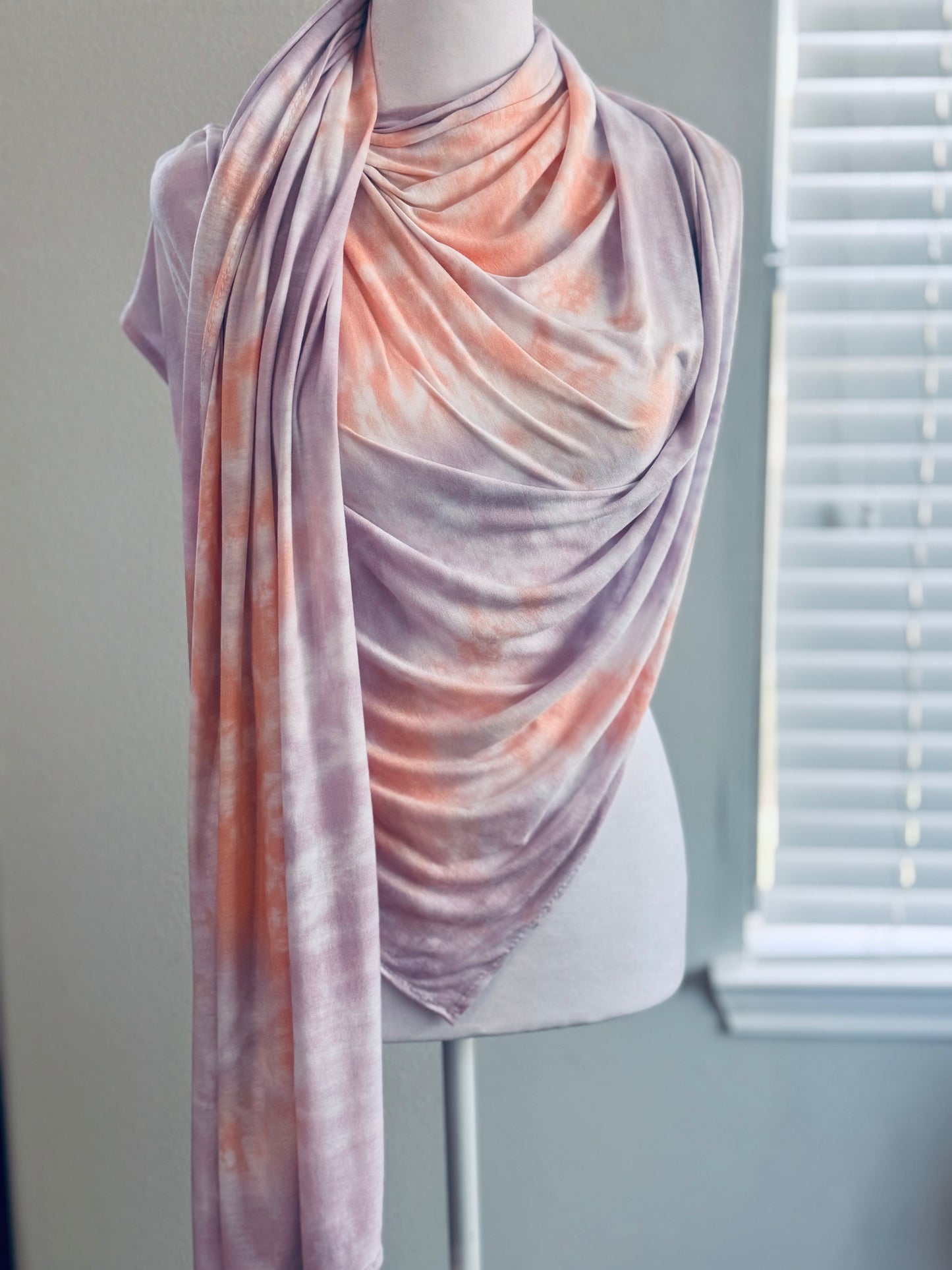 Custom Lavender and Peach Jersey Hijab