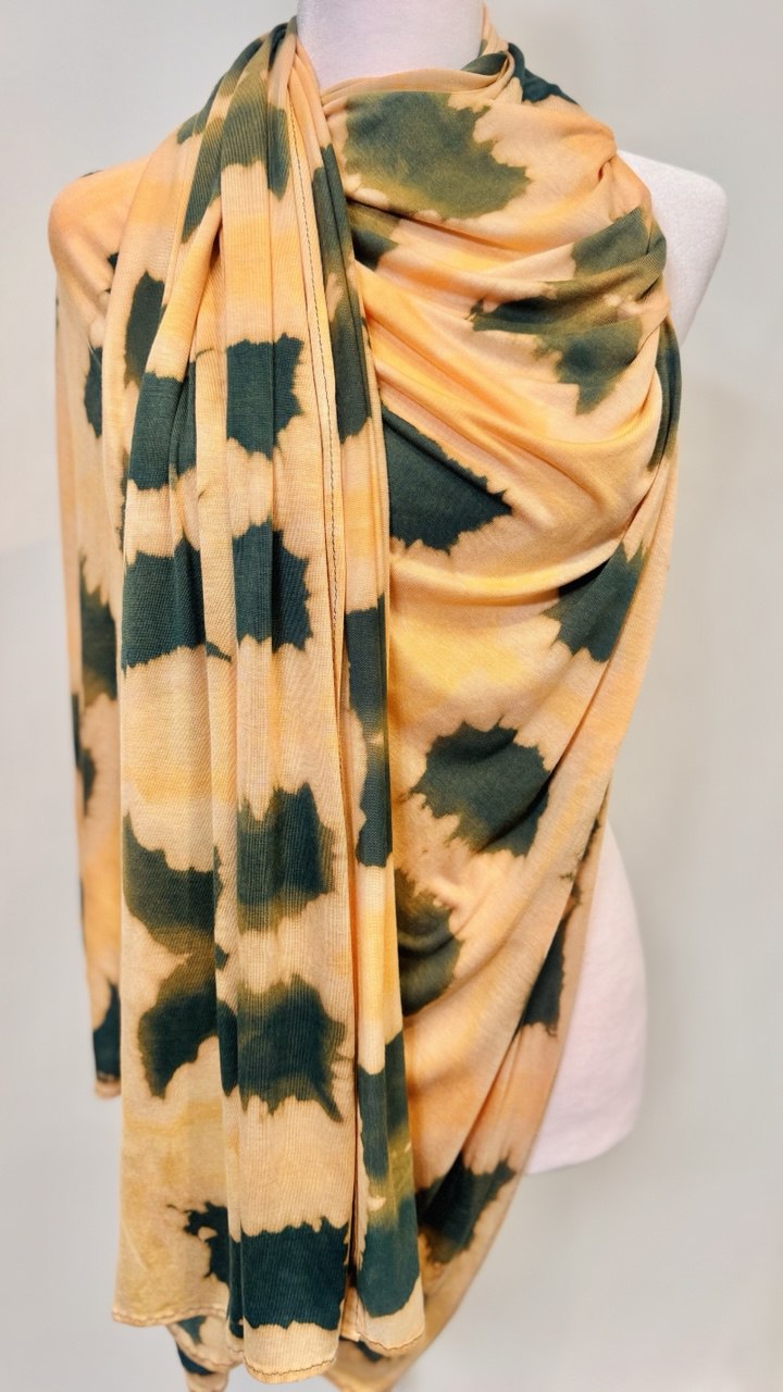 Peach Checked Jersey Hijab