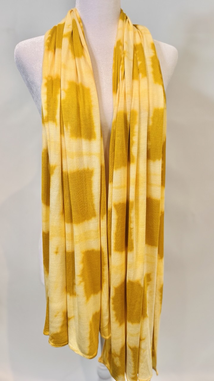 Yellow Checked Jersey Hijab