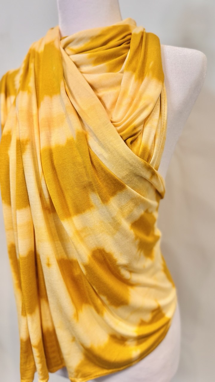 Yellow Checked Jersey Hijab