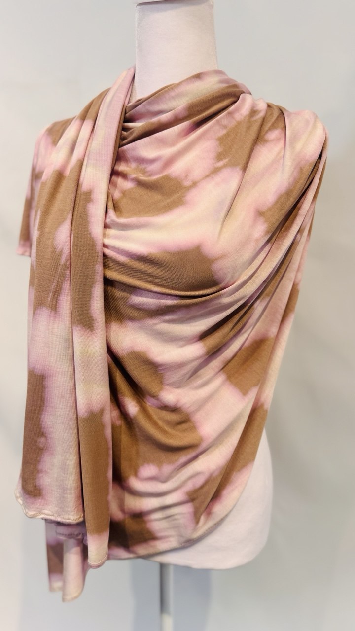 Beige Checked Jersey HIjab