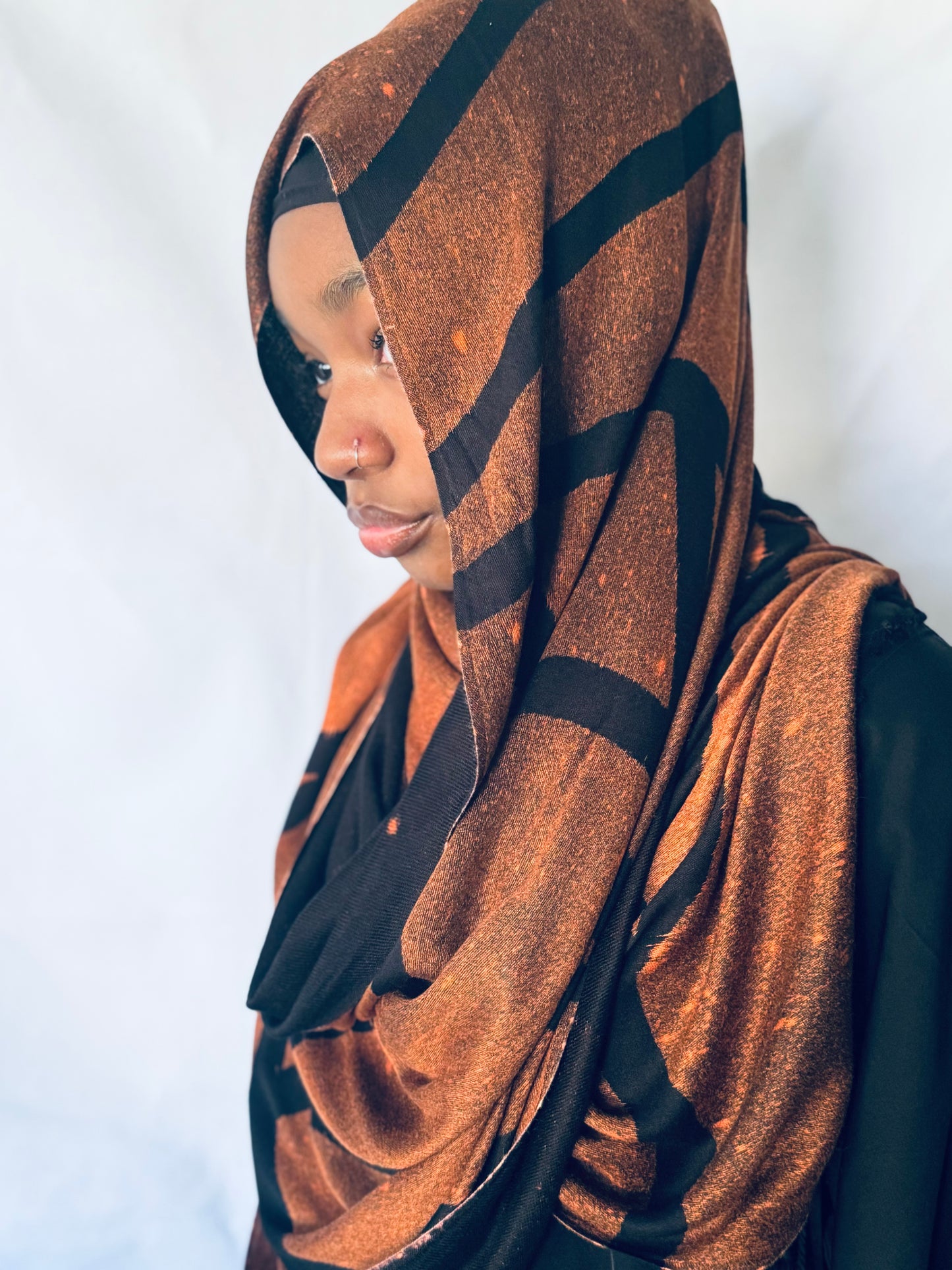 Copper Black Pashmina Hijab