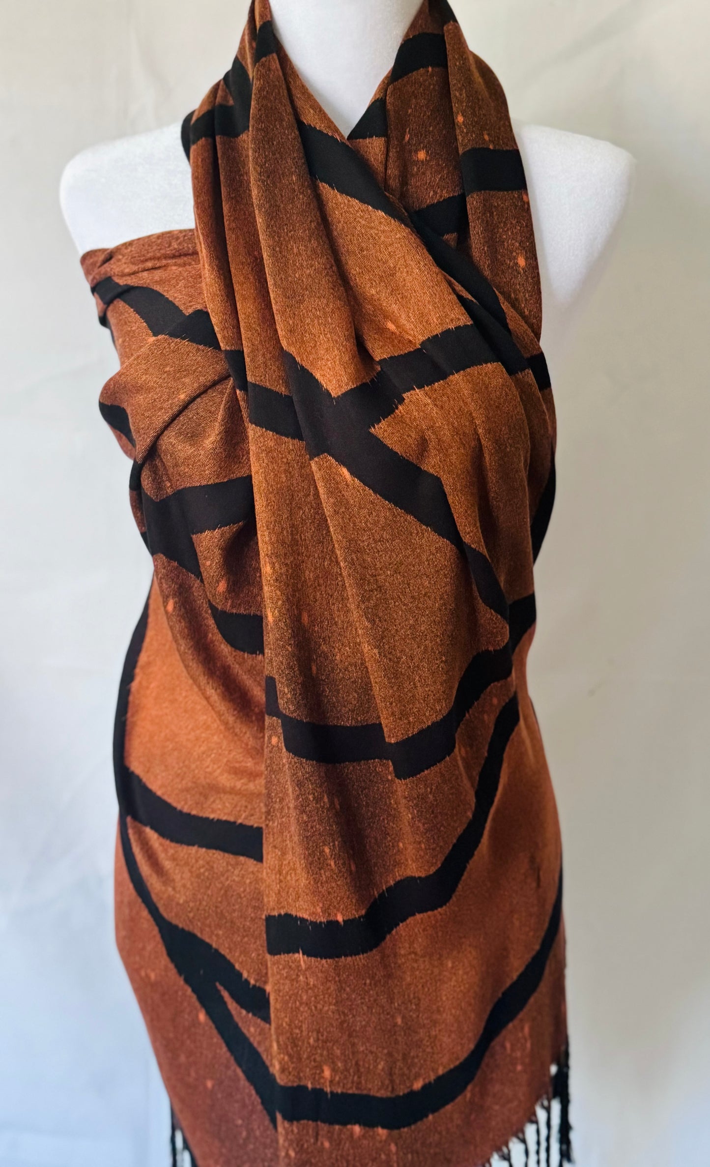 Copper Black Pashmina Hijab