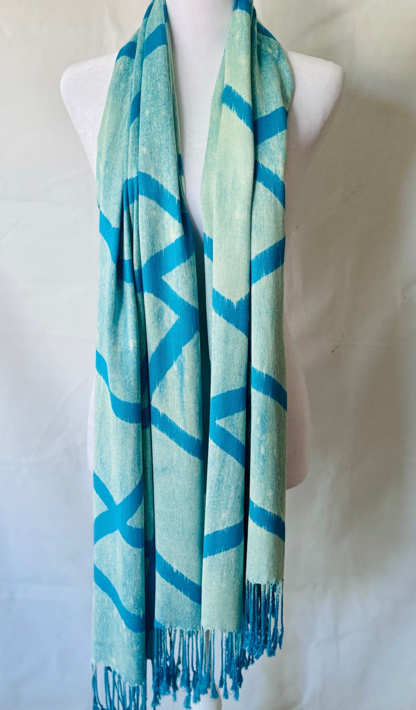 Blue Green Pathways Pashmina Hijab