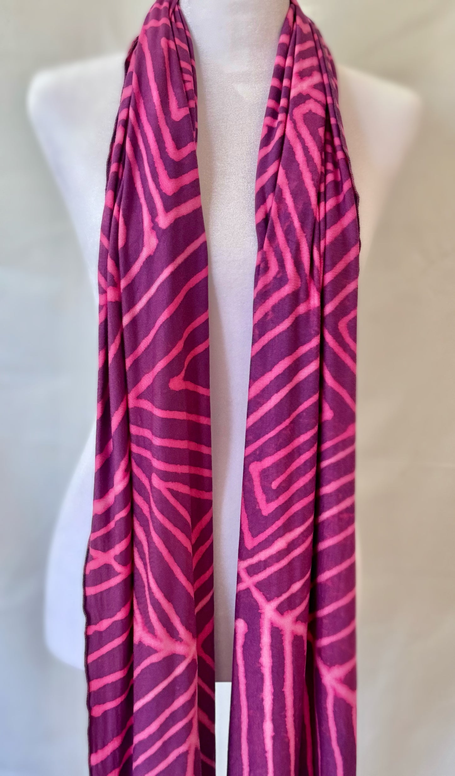 Magenta Lines Jersey Hijab (Slim)