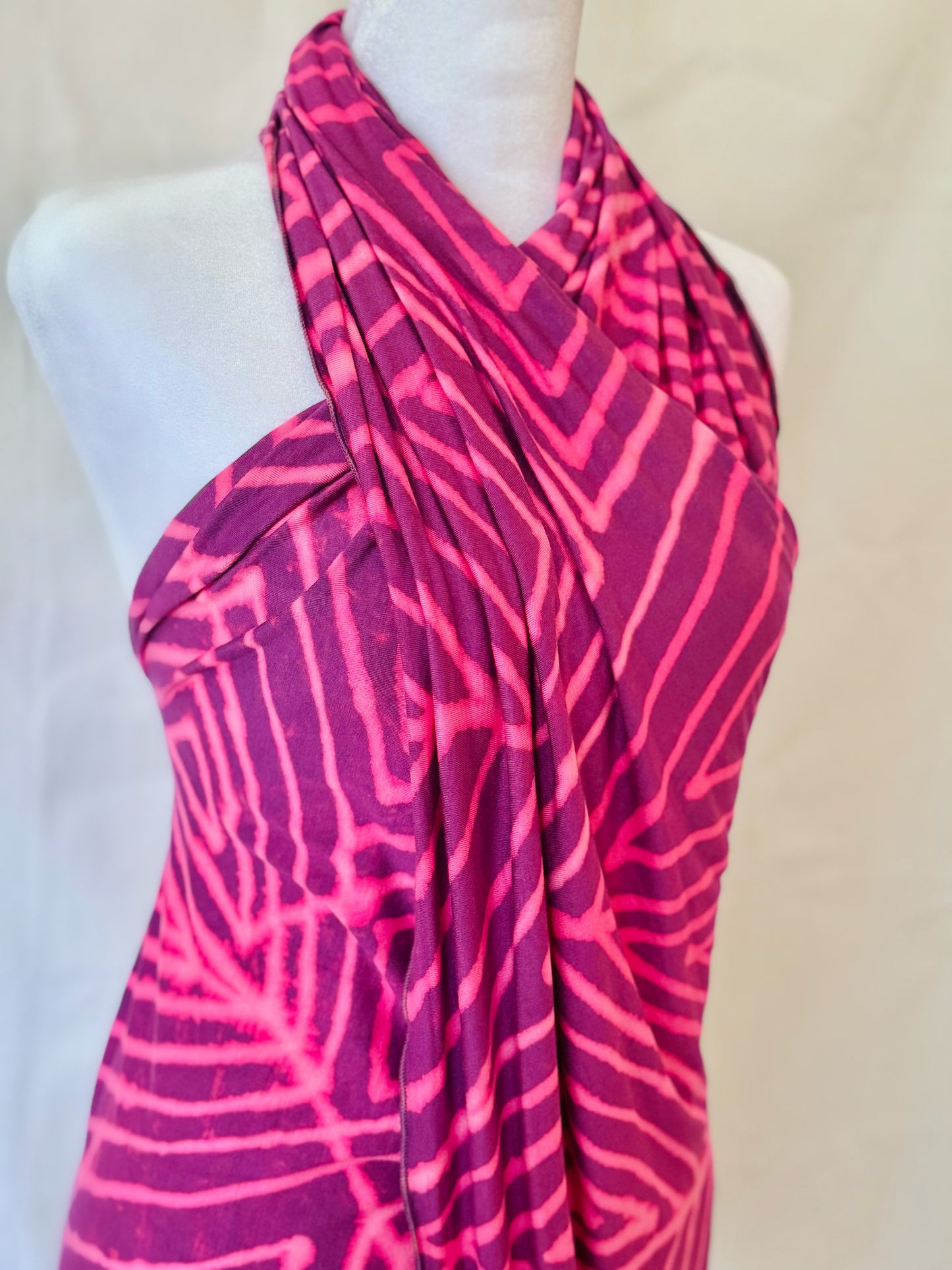 Magenta Lines Jersey Hijab (Slim)