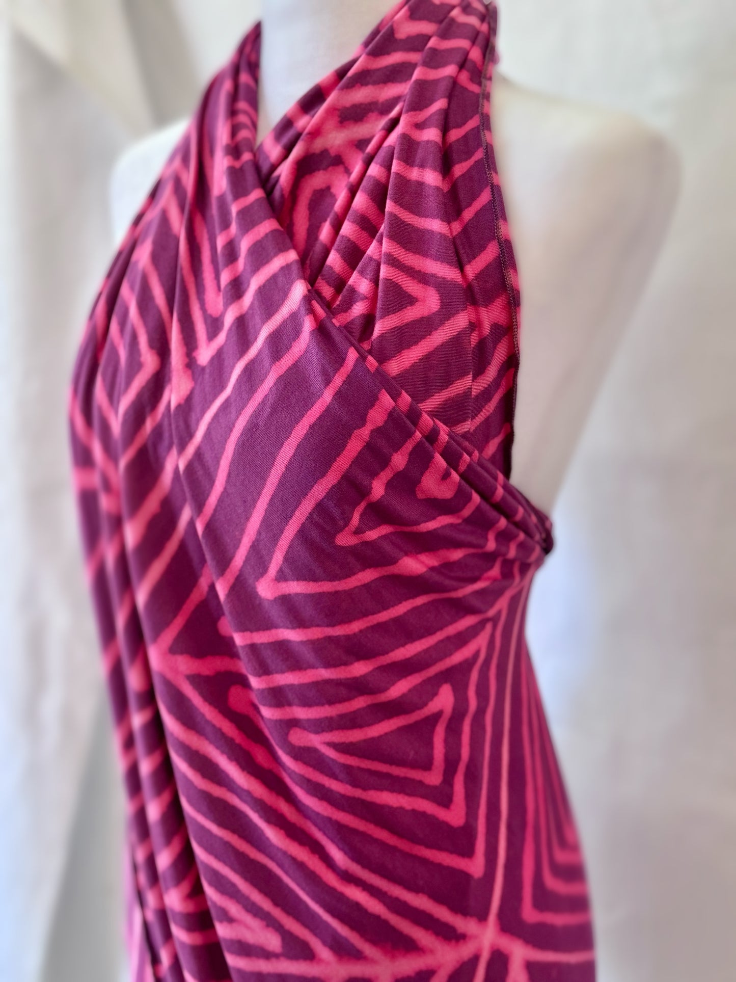 Magenta Lines Jersey Hijab (Slim)