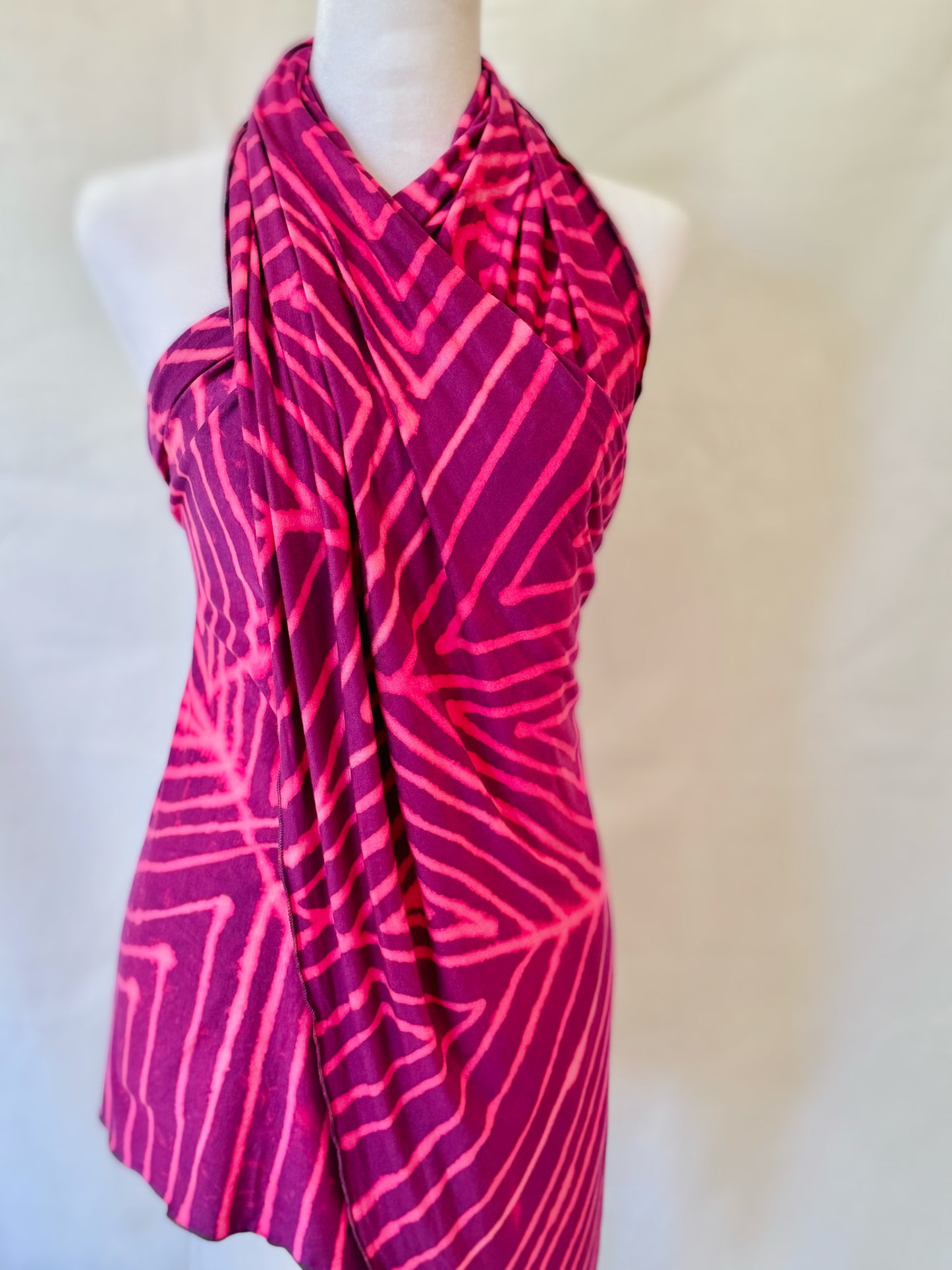 Magenta Lines Jersey Hijab (Slim)