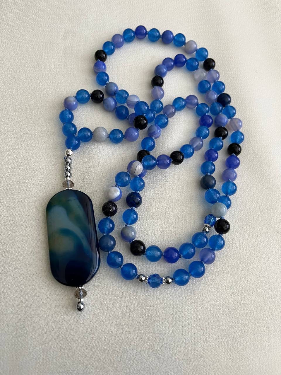 Mixed Blue Gemstone Tasbih