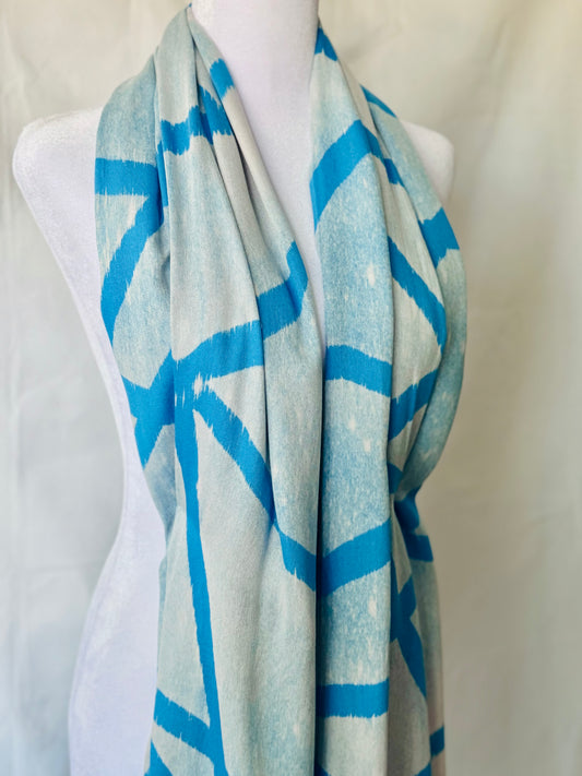 Powder Blue Pathways Pashmina Hijab