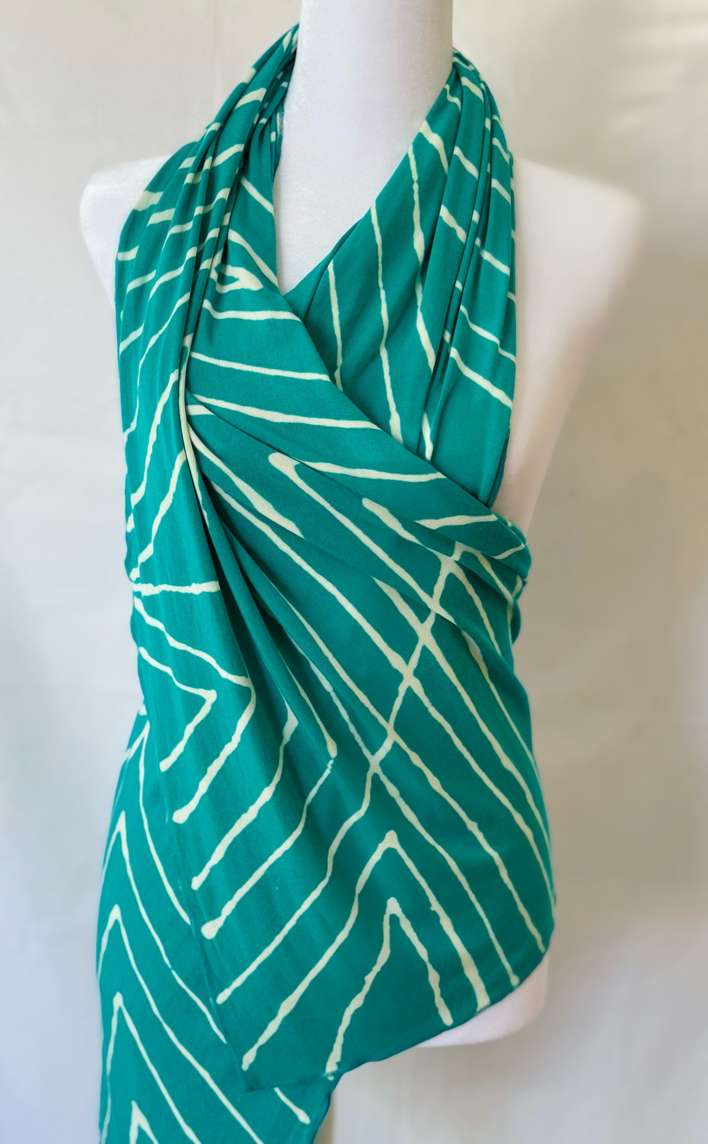 Turquoise Lines Jersey Hijab (Slim)