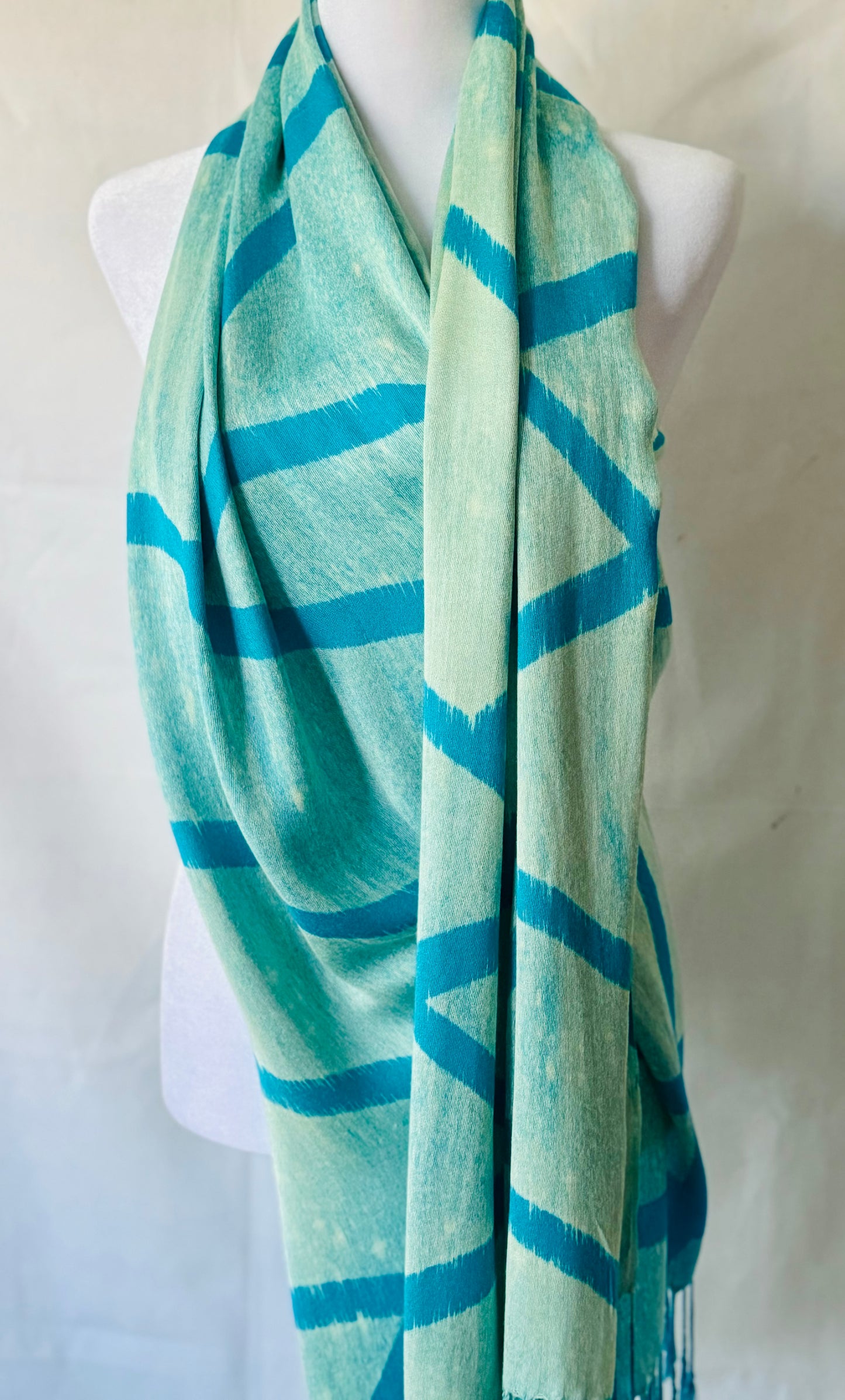 Blue Green Pathways Pashmina Hijab