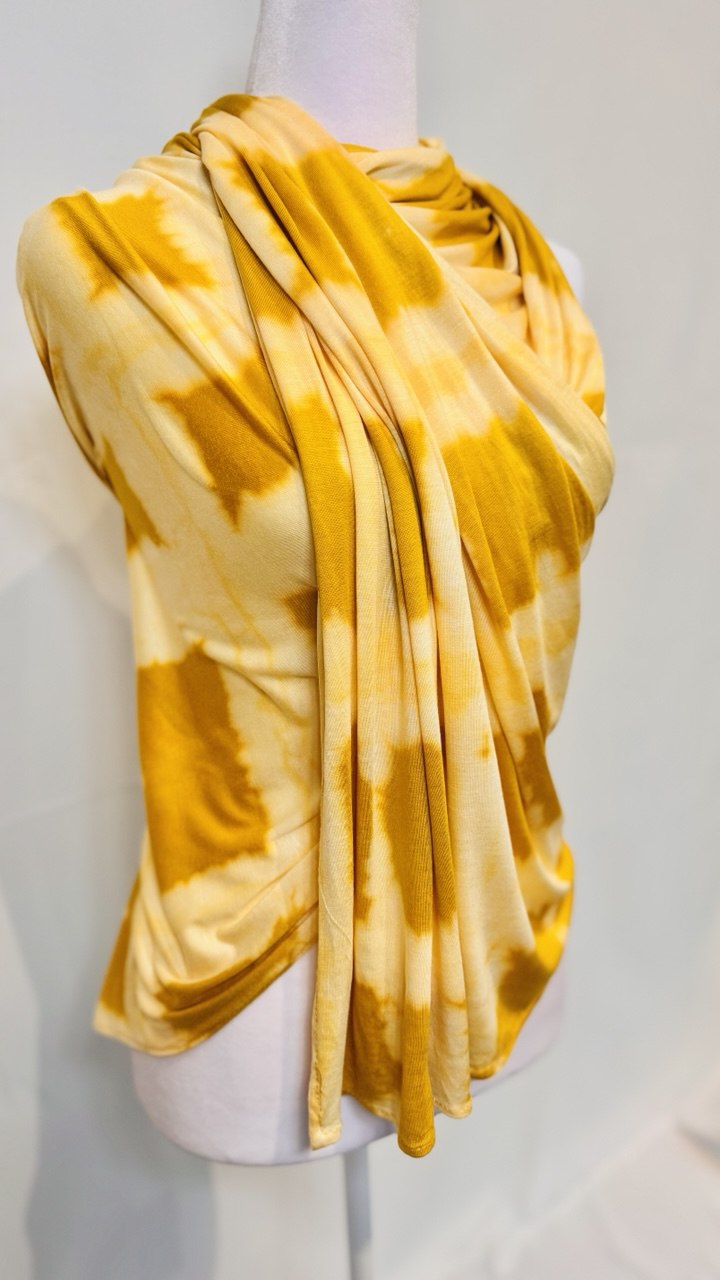 Yellow Checked Jersey Hijab