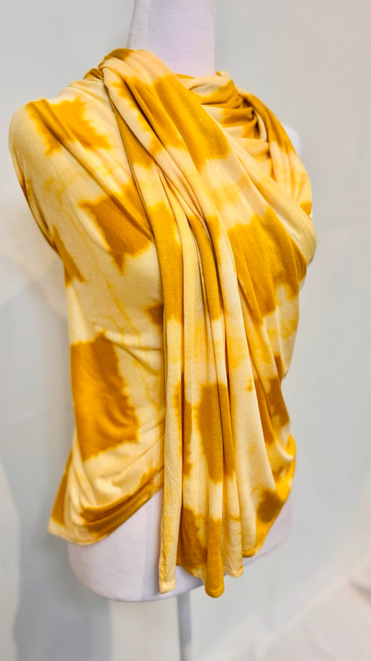 Yellow Checked Jersey Hijab