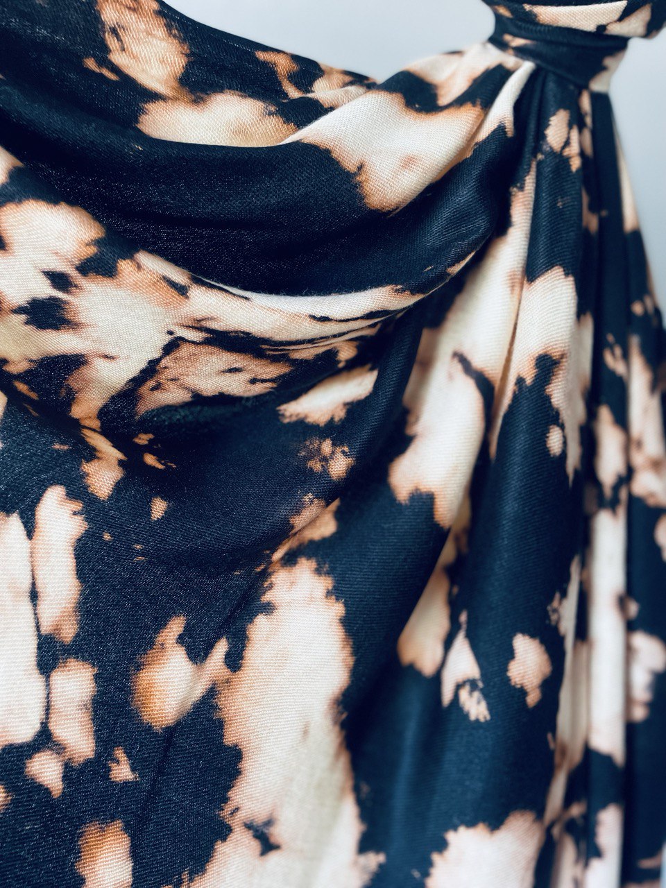 Black and Cream Gold Pashmina Hijab