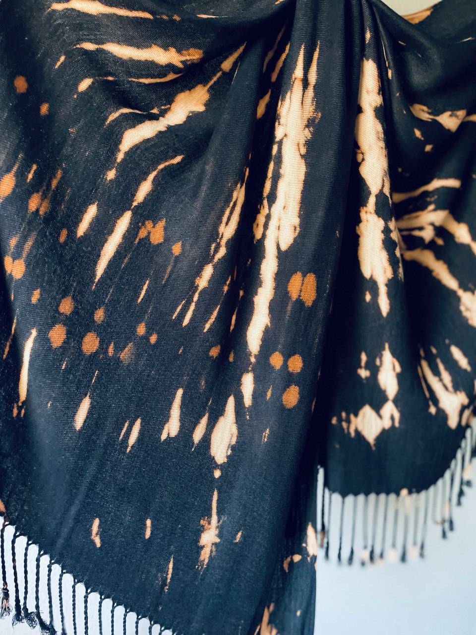 Abstract Black and Rust Pashmina Hijab